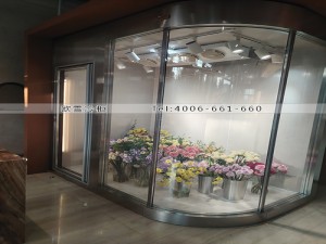 浙江金華花店10立方玻璃花房冷庫安裝案例
